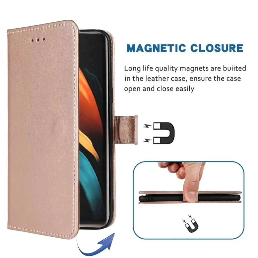 Rose Gold Wallet Case Wrist Strap Phone Case